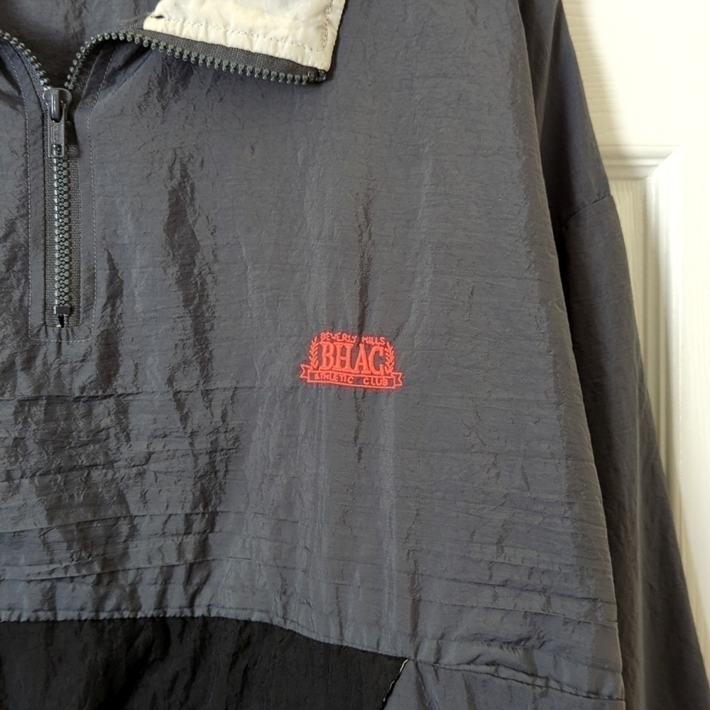 Beverly Hills Athletic Club 80's Vintage Colorblock Pullover Windbreaker Gray M - Picture 5 of 12